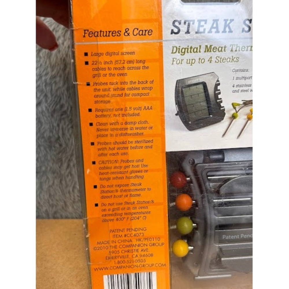 Charcoal Companion Steak Station Digital Meat Thermometer 4 Probes CC4073 NEW - Picture 6 of 8